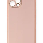 Uray store Apple iPhone 12 Pro Max Kılıf Coco Deri Silikon Kapak - Pembe