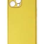Uray store Apple iPhone 12 Pro Max Kılıf Coco Deri Silikon Kapak - Sarı