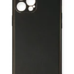 Uray store Apple iPhone 12 Pro Max Kılıf Coco Deri Silikon Kapak - Siyah