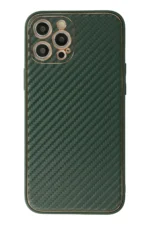 Uray store Apple iPhone 12 Pro Max Kılıf Coco Karbon Silikon - Yeşil