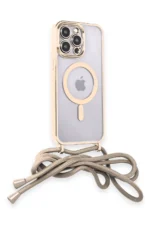 Uray store Apple iPhone 12 Pro Max Kılıf Divo Lazer Askılı Magsafe Kapak - Gold - Görsel 2