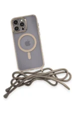 Uray store Apple iPhone 12 Pro Max Kılıf Divo Lazer Askılı Magsafe Kapak - Gold - Görsel 4