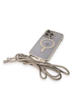 Uray store Apple iPhone 12 Pro Max Kılıf Divo Lazer Askılı Magsafe Kapak - Gold - Görsel 6