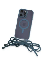 Uray store Apple iPhone 12 Pro Max Kılıf Divo Lazer Askılı Magsafe Kapak - Sierra Blue - Görsel 3