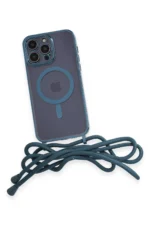 Uray store Apple iPhone 12 Pro Max Kılıf Divo Lazer Askılı Magsafe Kapak - Sierra Blue - Görsel 4