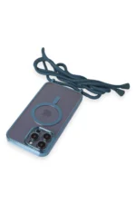 Uray store Apple iPhone 12 Pro Max Kılıf Divo Lazer Askılı Magsafe Kapak - Sierra Blue - Görsel 5