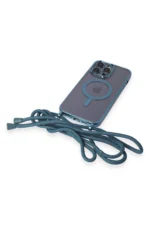 Uray store Apple iPhone 12 Pro Max Kılıf Divo Lazer Askılı Magsafe Kapak - Sierra Blue - Görsel 6