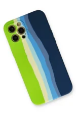 Uray store Apple iPhone 12 Pro Max Kılıf Ebruli Lansman Silikon - Yeşil-Koyu Yeşil - Görsel 2