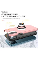 Uray store Apple iPhone 12 Pro Max Kılıf Elit Yüzüklü Kapak - Pembe - Görsel 2