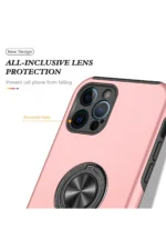 Uray store Apple iPhone 12 Pro Max Kılıf Elit Yüzüklü Kapak - Pembe - Görsel 4