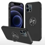 Uray store Apple iPhone 12 Pro Max Kılıf Elit Yüzüklü Kapak - Siyah