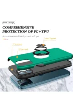 Uray store Apple iPhone 12 Pro Max Kılıf Elit Yüzüklü Kapak - Yeşil - Görsel 2