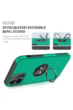 Uray store Apple iPhone 12 Pro Max Kılıf Elit Yüzüklü Kapak - Yeşil - Görsel 3