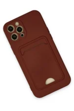 Uray store Apple iPhone 12 Pro Max Kılıf Kelvin Kartvizitli Silikon - Bordo - Görsel 2