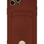 Uray store Apple iPhone 12 Pro Max Kılıf Kelvin Kartvizitli Silikon - Bordo