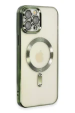 Uray store Apple iPhone 12 Pro Max Kılıf Kross Magneticsafe Kapak - Koyu Yeşil - Görsel 2