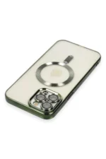 Uray store Apple iPhone 12 Pro Max Kılıf Kross Magneticsafe Kapak - Koyu Yeşil - Görsel 4