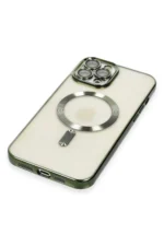 Uray store Apple iPhone 12 Pro Max Kılıf Kross Magneticsafe Kapak - Koyu Yeşil - Görsel 5