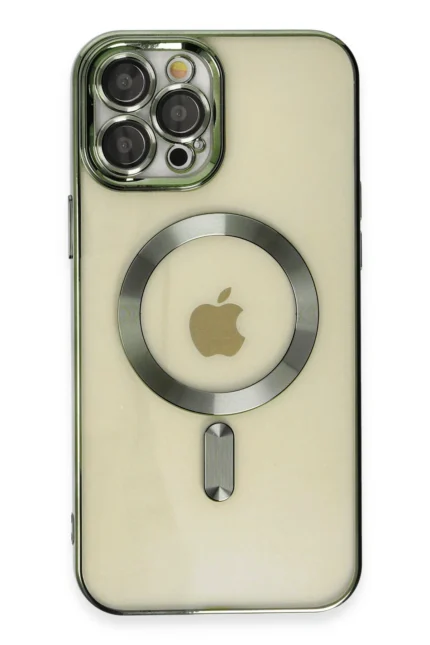 Uray store Apple iPhone 12 Pro Max Kılıf Kross Magneticsafe Kapak - Koyu Yeşil