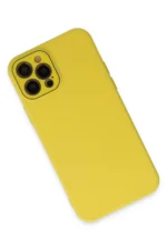 Uray store Apple iPhone 12 Pro Max Kılıf Lansman Glass Kapak - Sarı - Görsel 2