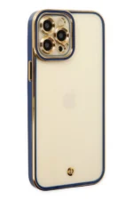 Uray store Apple iPhone 12 Pro Max Kılıf Liva Lens Silikon - Mavi