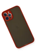 Uray store Apple iPhone 12 Pro Max Kılıf Montreal Silikon Kapak - Kırmızı - Görsel 3