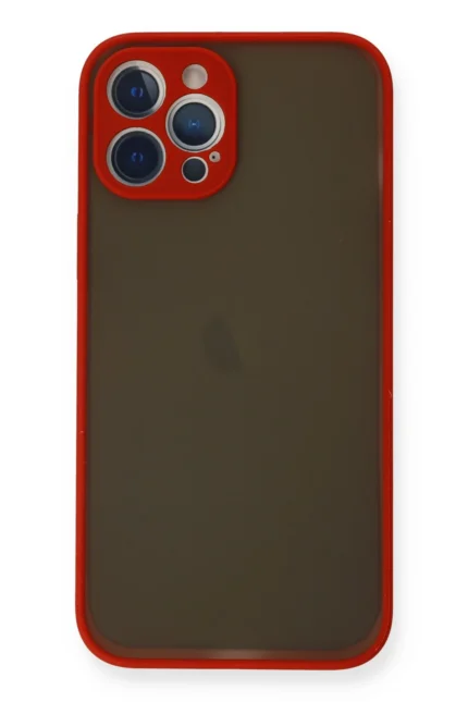 Uray store Apple iPhone 12 Pro Max Kılıf Montreal Silikon Kapak - Kırmızı