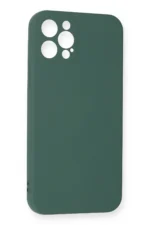 Uray store Apple iPhone 12 Pro Max Kılıf Nano içi Kadife Silikon - Koyu Yeşil - Görsel 3