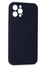 Uray store Apple iPhone 12 Pro Max Kılıf Nano içi Kadife Silikon - Lacivert - Görsel 3