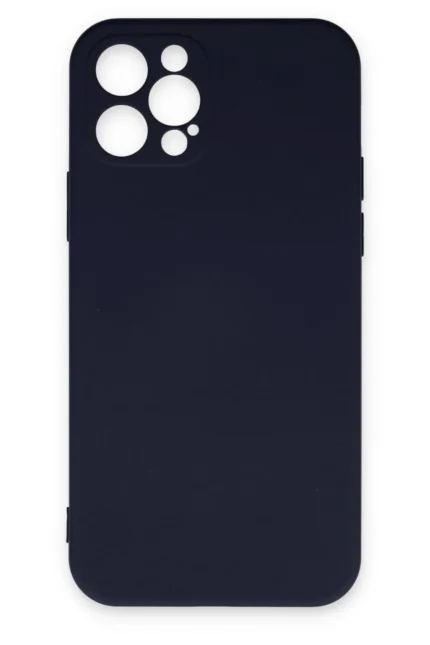 Uray store Apple iPhone 12 Pro Max Kılıf Nano içi Kadife Silikon - Lacivert