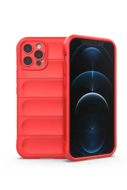 Uray store Apple iPhone 12 Pro Max Kılıf Optimum Silikon - Kırmızı