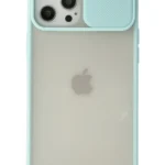 Uray store Apple iPhone 12 Pro Max Kılıf Palm Buzlu Kamera Sürgülü Silikon - Turkuaz