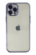 Uray store Apple iPhone 12 Pro Max Kılıf Razer Lensli Silikon - Mor
