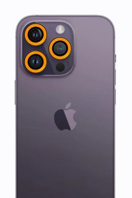 Uray store Apple iPhone 12 Pro Max Neon Fosforlu Kamera Lens - Sarı