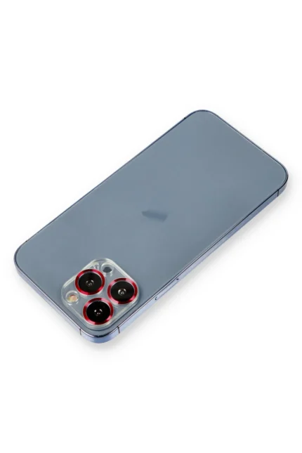 Uray store Apple iPhone 12 Pro Metal Kamera Lens Koruma Cam - Kırmızı