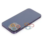 Uray store Apple iPhone 12 Pro Renkli Kamera Lens Koruma Cam - Pembe-Mavi