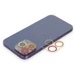 Uray store Apple iPhone 12 Pro Renkli Kamera Lens Koruma Cam - Turuncu-Kırmızı
