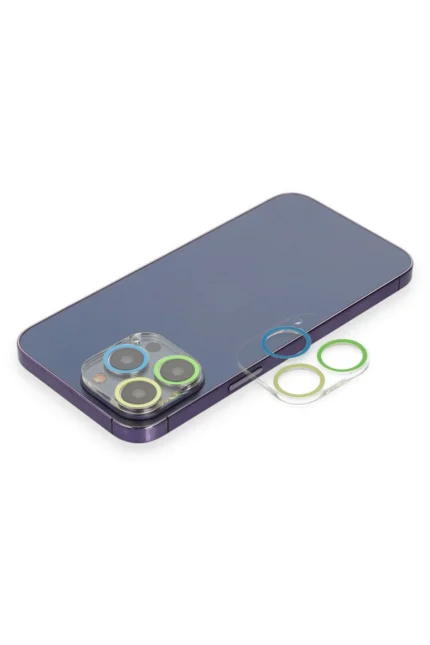 Uray store Apple iPhone 12 Pro Renkli Kamera Lens Koruma Cam - Yeşil-Sarı