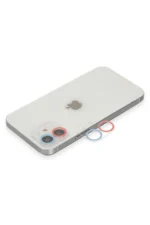 Uray store Apple iPhone 12 Renkli Kamera Lens Koruma Cam - Pembe-Mavi