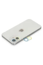 Uray store Apple iPhone 12 Renkli Kamera Lens Koruma Cam - Sarı-Mavi