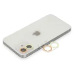 Uray store Apple iPhone 12 Renkli Kamera Lens Koruma Cam - Sarı-Turuncu
