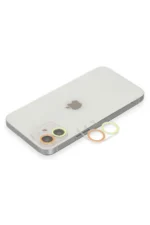 Uray store Apple iPhone 12 Renkli Kamera Lens Koruma Cam - Sarı-Turuncu