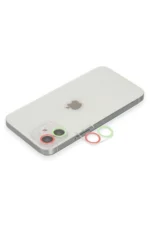 Uray store Apple iPhone 12 Renkli Kamera Lens Koruma Cam - Yeşil-Pembe