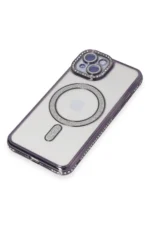 Uray store Apple iPhone 13 Kılıf Joke Simli Magneticsafe Kılıf - Derin Mor - Görsel 2