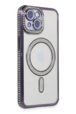 Uray store Apple iPhone 13 Kılıf Joke Simli Magneticsafe Kılıf - Derin Mor