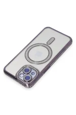Uray store Apple iPhone 13 Kılıf Joke Simli Magneticsafe Kılıf - Derin Mor - Görsel 3