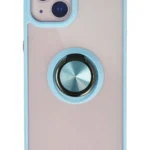 Uray store Apple iPhone 13 Kılıf Montreal Yüzüklü Silikon Kapak - Buz Mavi