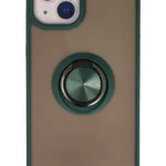 Uray store Apple iPhone 13 Kılıf Montreal Yüzüklü Silikon Kapak - Yeşil