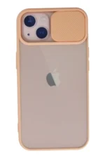 Uray store Apple iPhone 13 Kılıf Palm Buzlu Kamera Sürgülü Silikon - Pembe