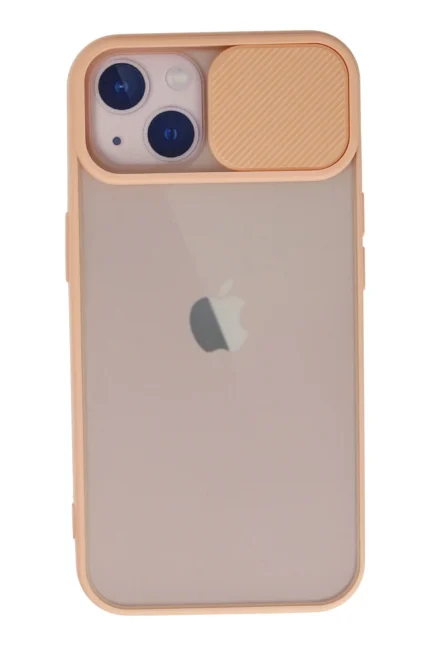 Uray store Apple iPhone 13 Kılıf Palm Buzlu Kamera Sürgülü Silikon - Pembe